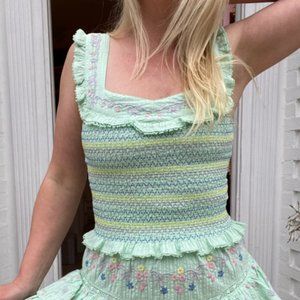 Loveshackfancy Manila smocked TOP ruffled